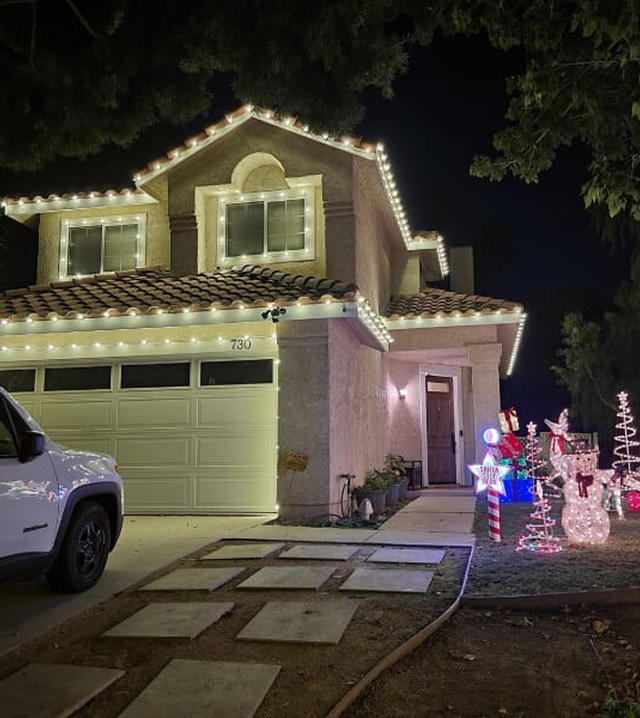 Christmas light on house